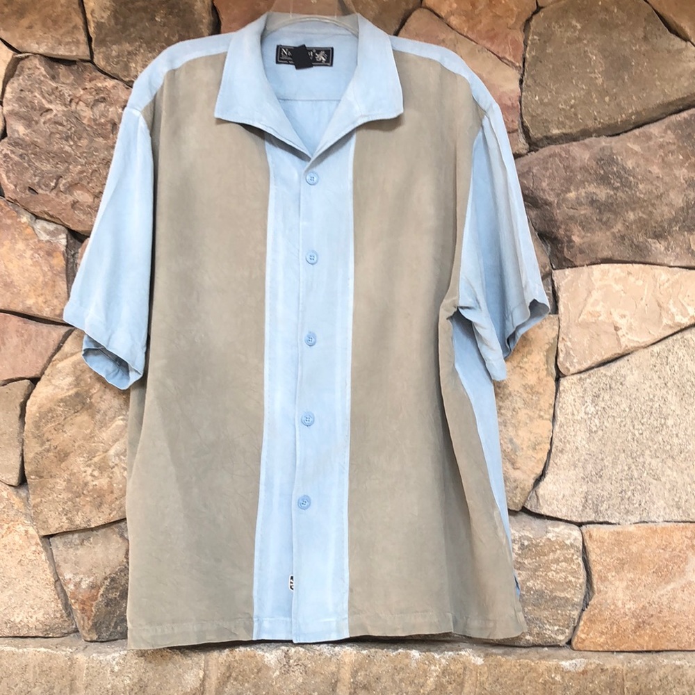 Nat Nast vintage 100% silk bowling shirt sz extra large